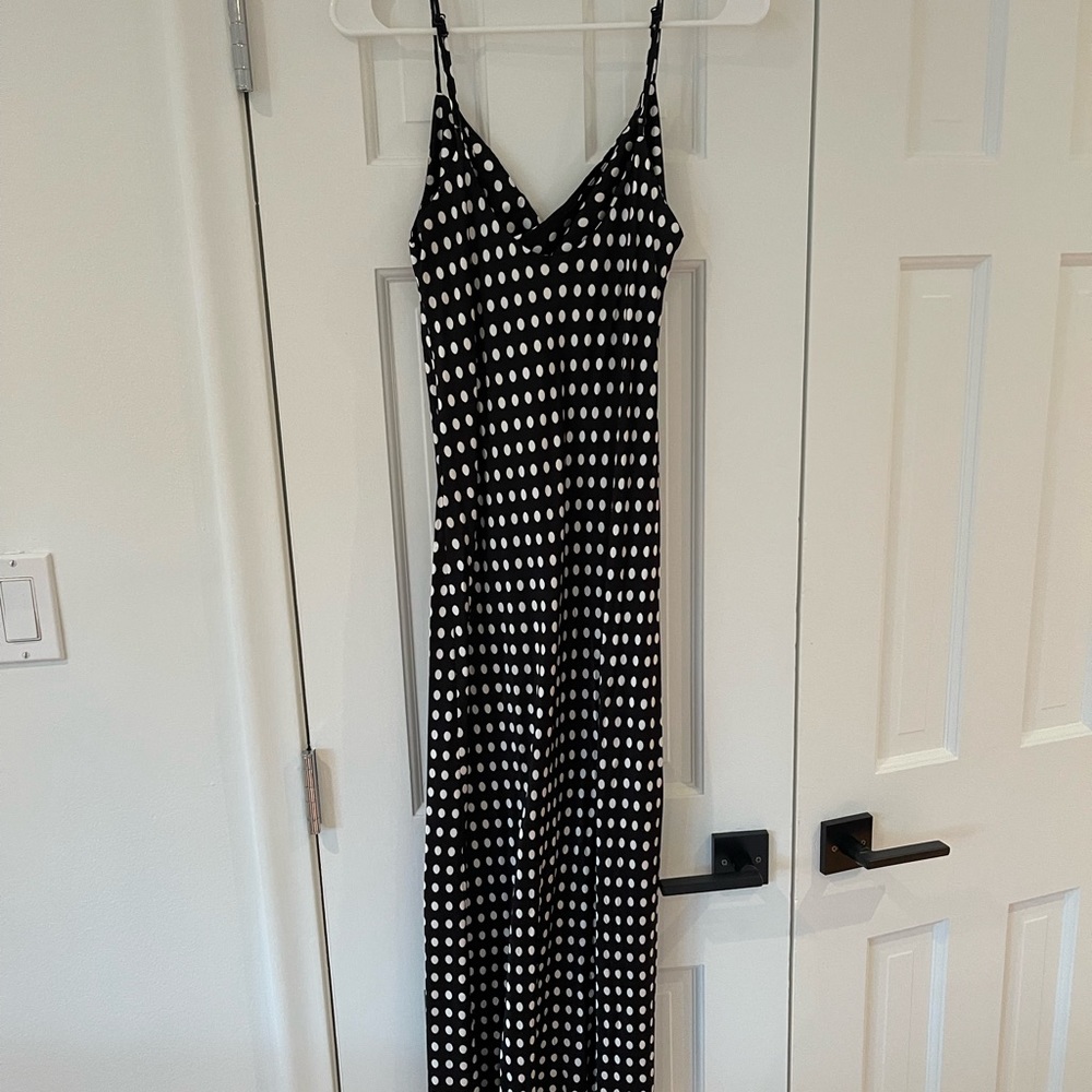 Zara black and white polka dotted dress